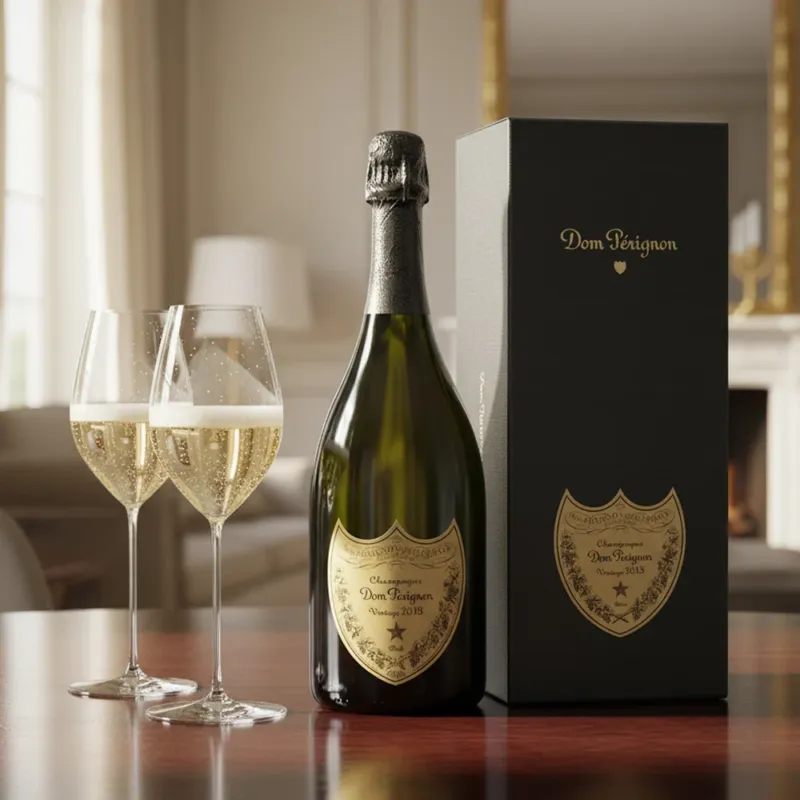 Dom Pérignon 2013 Astucciato + 2 Calici Riedel Superleggero Flute Professionale