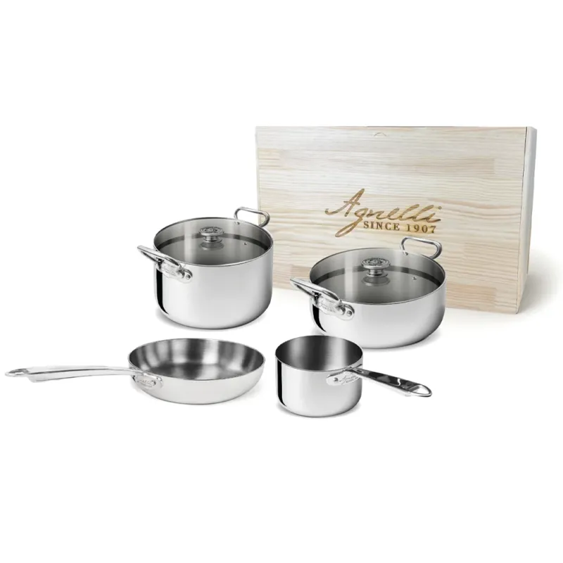 Agnelli Alu-Inox 5-Ply Batteria Pentole Induzione In Alu-Inox Set 6 Pz Compra Online
