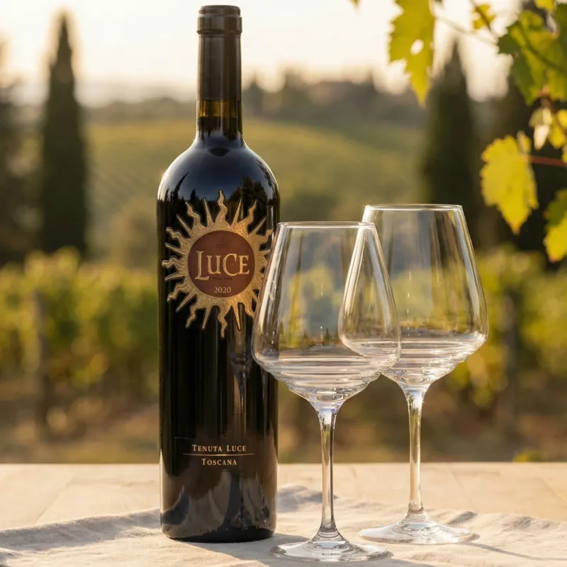 Ultime Pezzi LUCE 2020 Toscana IGT + 2 Zafferano Nuove Esperienze Calici Vino Rosso 80 Cl