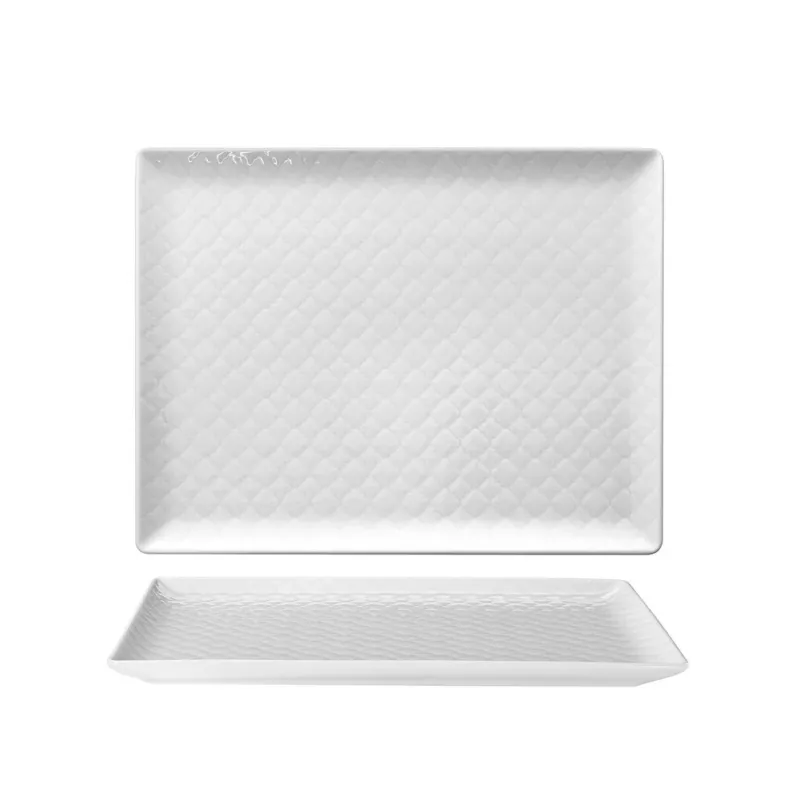 31x24 cm - Marrakesh Piatto Piano Rettangolare Decorato In Porcellana Set 6 Pz Occasione