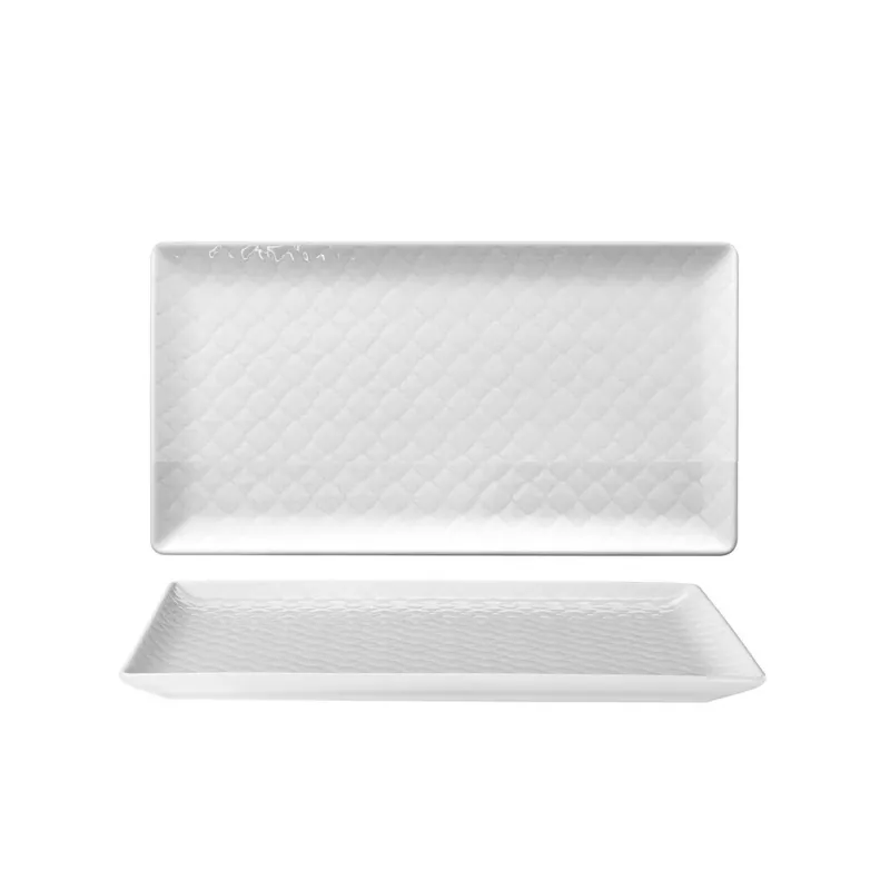 Prezzo Basso 24x13 cm - Marrakesh Piatto Piano Rettangolare Decorato In Porcellana Set 6 Pz