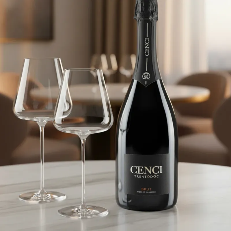 Promozione Esclusiva Cenci Metodo Classico Trento DOC + 2 Calici Flute Etoilè Sparkle Xtreme 48 cl