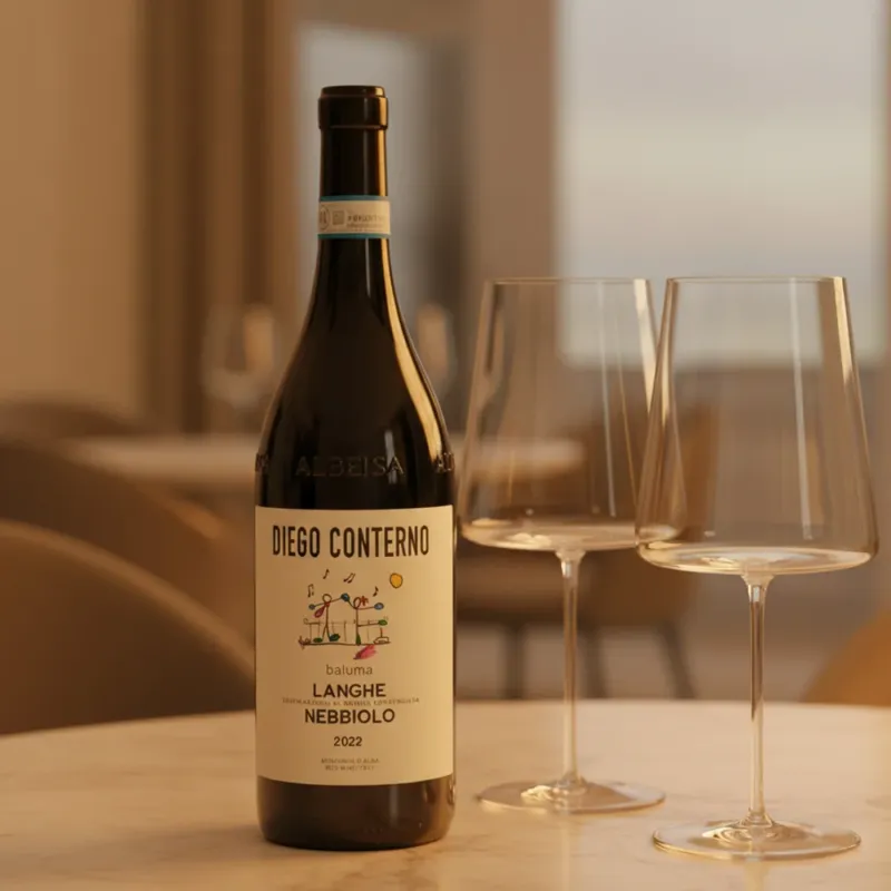 Saldi Baluma Langhe DOC 2022 Conterno Diego + 6 Calici Vino Rosso Zante Ray 60 cl