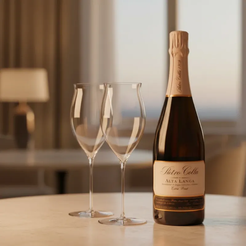 Alta Langa DOC 2021 Extra Brut Pietro Colla Poderi Colla + 2 Calici Flute Ultralight 51 cl Non Perdere