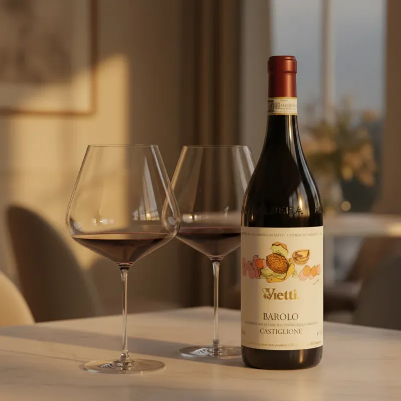 Reso Gratuito Castiglione Barolo DOCG 2020 Vietti + 2 Calici Borgogna Denk’Art 96 cl