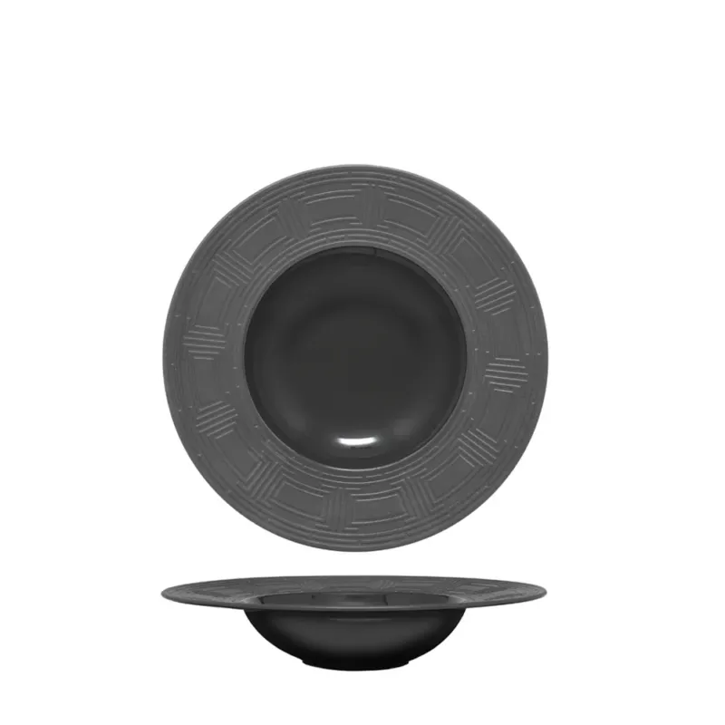 Offerta Del Giorno 23 cm - Essentia Labyrinth Piatto Fondo Gourmet In Porcellana Set 4 Pz