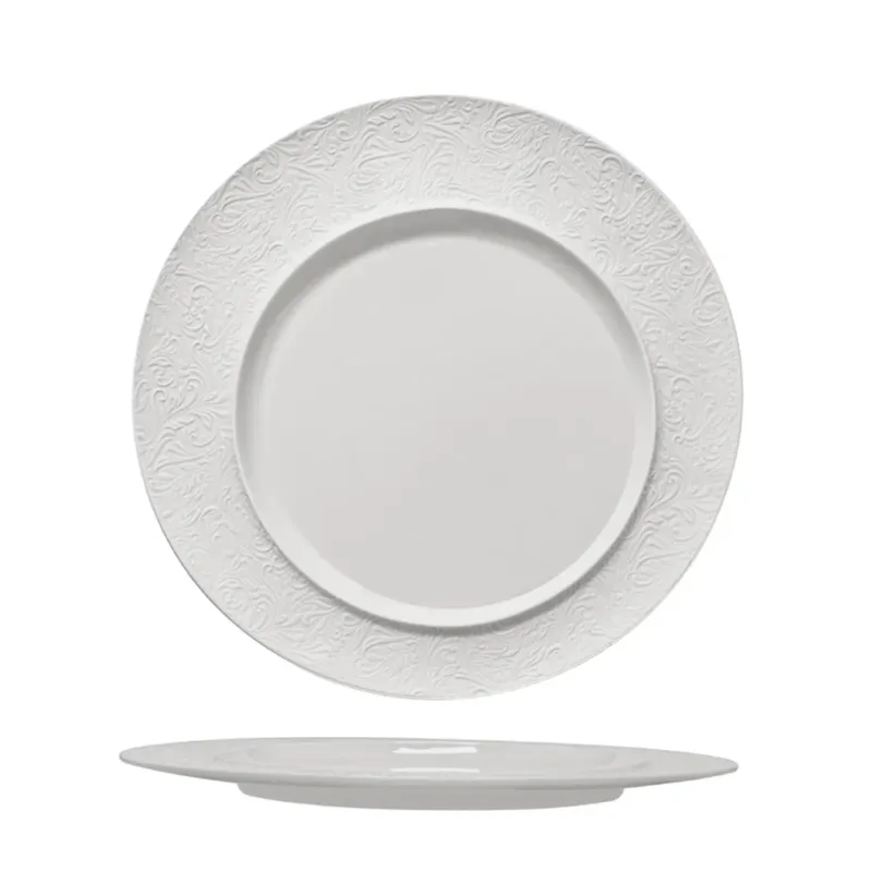 Pagamento Sicuro 29 cm - Essentia Damasco Piatto Presentazione Gourmet In Porcellana Set 4 Pz