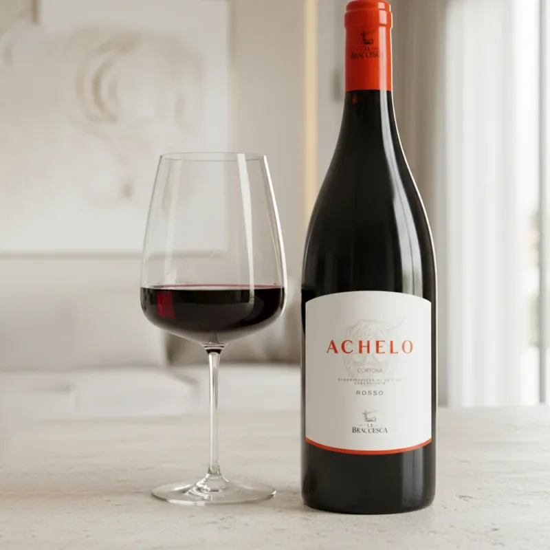 Offerta Limitata Achelo Cortona DOC 2022 Marchesi Antinori + 6 Calici Vino Rosso Nexo 47,8 cl