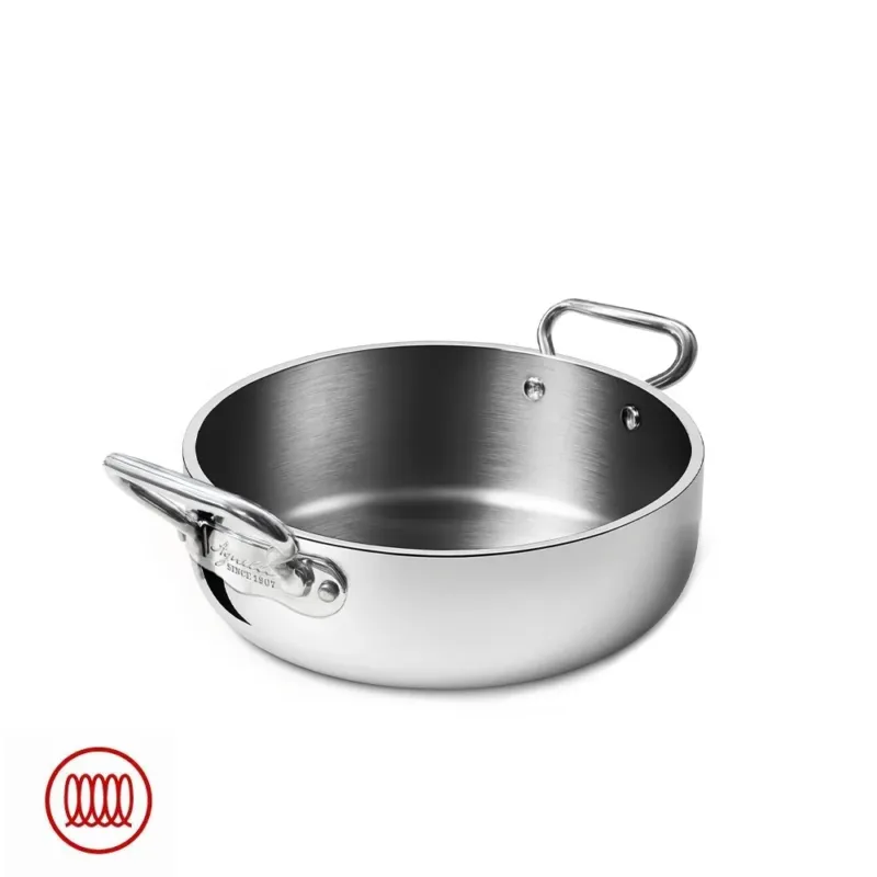 Economico Agnelli Alu-Inox 5-Ply Tegame Basso Con Manici 1907 In Alu-Inox