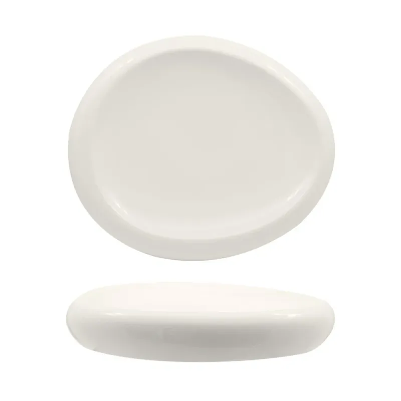 Super Prezzo 30.6x25.7 cm - Selecta Piatto Presentazione Alto Ovale In Porcellana Set 3 Pz