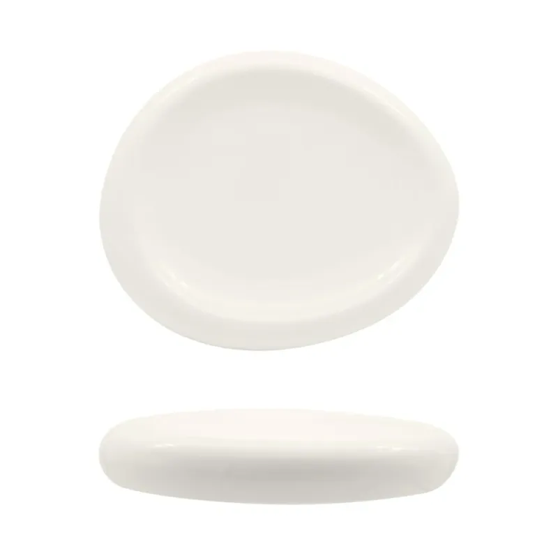20.6 cm - Selecta Piatto Presentazione Alto Ovale In Porcellana Set 6 Pz Spedizione Espresso
