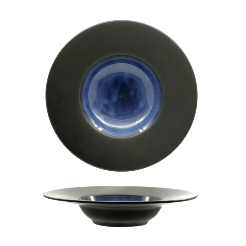 24 cm - Madeira Piatto Fondo Pasta Bowl In Porcellana Set 3 Pz Scelto Dai Clienti