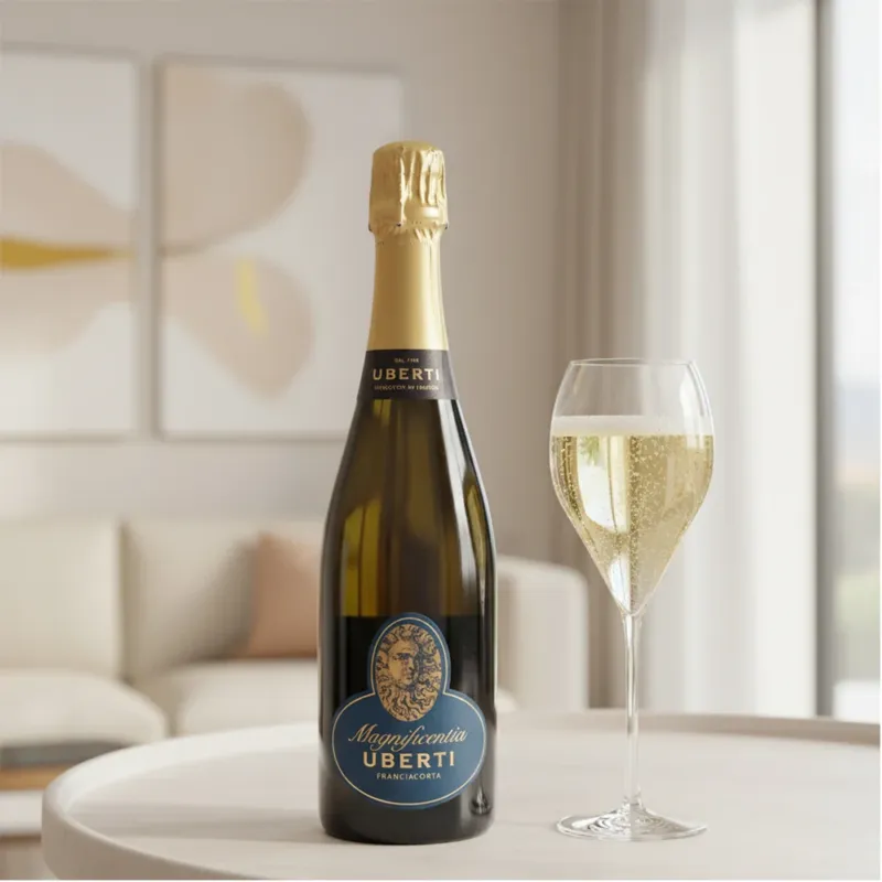 A Buon Prezzo Magnificentia Franciacorta DOCG Satèn Uberti + 6 Calici Franciacorta Vino Bianco 42 cl