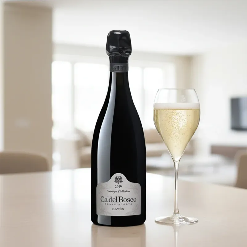 Satèn Vintage Franciacorta DOCG 2019 Ca’ del Bosco + 6 Calici Franciacorta Vino Bianco 42 cl Offerta Lampo