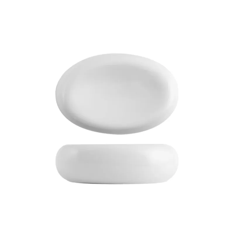 Consegna Rapida 15x10 cm - H&H Cloud Piatto Presentazione Ovale In Porcellana Set 4 Pz