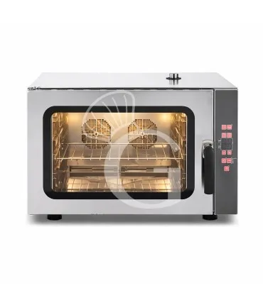 Forno elettrico a convezione per gastronomia, umidificatore,porta bandiera, comandi digitali, trifase, 4 teglie GN 1/1 530x325mm Pagamento Sicuro
