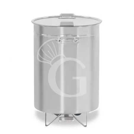 Promo Stagionale Pattumiera tonda diametro 475 mm in acciaio inox apertura tramite pedale 100 LT