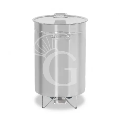 Pattumiera tonda diametro 390 mm in acciaio inox con coperchio apertura tramite pedale 50 LT Consegna Rapida