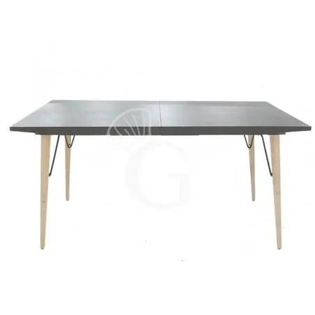 Compra Online Tavolo da interno allungabile in legno e metallo con piano MDF plastificato effetto pietra