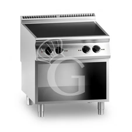 Cucina elettrica 4 piastre in vetroceramica su armadio aperto profondità 900 mm Economico