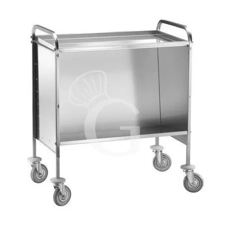 Super Prezzo Carrello portapiatti vassoi e teglie in acciaio inox e piano superiore in inox - L 910 mm x P 570 mm x H 1010 mm