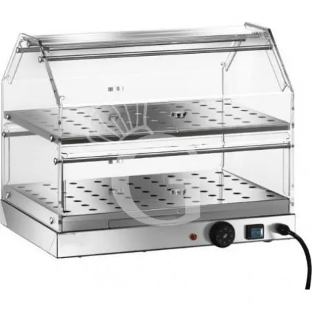 Vetrina Riscaldata inox e plexiglass 2 piani +30°C/+90°C L 850 mm x P 350 mm x H 400 mm Compra Adesso