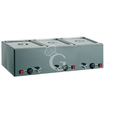 Bestseller Bagnomaria 3 bacinelle GN1/1 L 990 mm x P 540 mm x H 220 mm temperature differenziate rubinetti di scarico