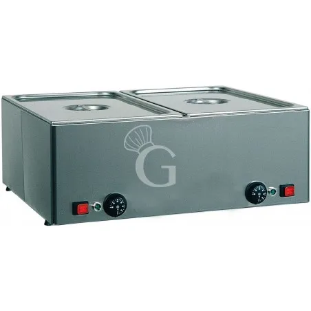 Bagnomaria 2 bacinelle GN1/1 L 660 mm x P 540 mm x H 220 mm 1200 W + 1200 W Reso Gratuito