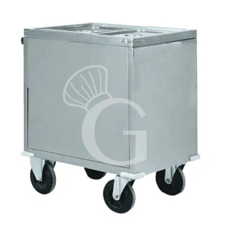 Carrello termico armadiato bagnomaria per 2 bacinelle GN1/1 - L 960 mm x P 680 mm x H 920 mm Prezzo Basso