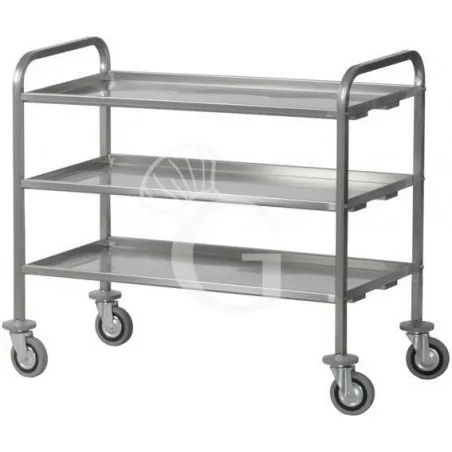 Soddisfatti O Rimborsati Carrello di servizio inox 3 piani per trasporto pesante L 1120 mm x P 670 mm x H 980 mm