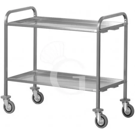 Carrello di servizio inox 2 piani per trasporto pesante L 1120 mm x P 670 mm x H 980 mm Compra Oggi Stesso