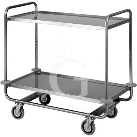 Offerta Limitata Carrello di servizio 2 piani in acciaio inox L 1100 mm x P 600 mm x H 1000 mm