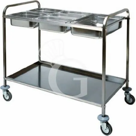 Miglior Prezzo Carrello portabacinelle 3 GN1/1- L 1100 mm x P 620 mm x H 970 mm