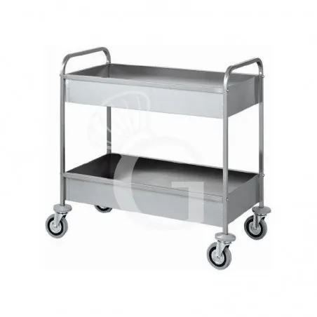 Carrello di servizio 2 vasche in acciaio inox da sbarazzo L 1010 mm x P 570 mm x H 970 mm Scelto Dai Clienti