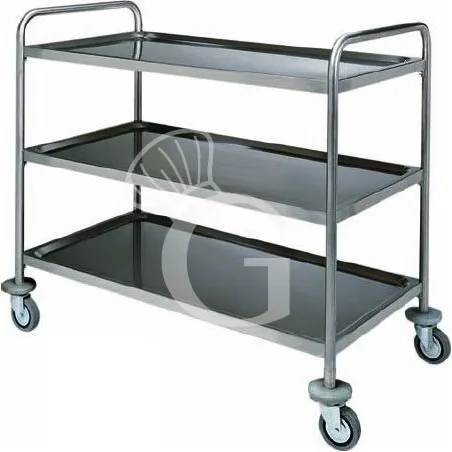 A Buon Prezzo Carrello di servizio 3 piani con struttura tubolare in acciaio inox L 1100 mm x P 600 mm x H 1040 mm