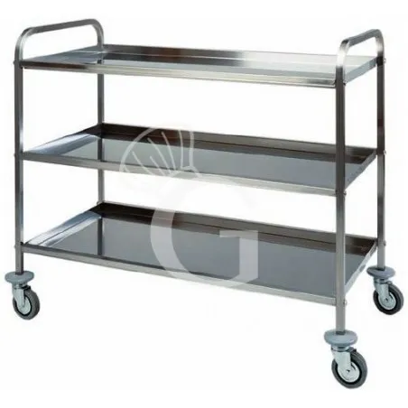 Carrello di servizio 3 piani con struttura in acciaio inox L 1110 mm x P 570 mm x H 960 mm Ultime Pezzi