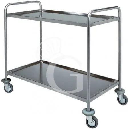 Carrello di servizio con struttura in acciaio inox due piani L 910 mm x P 570 mm x H 960 mm Promozione