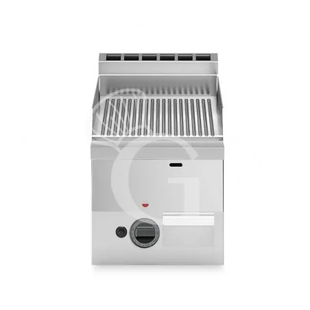 Fry top a gas da banco piastra rigata cromata singola 5200 W L 300 mm x P 600 mm x H 280 mm Offerta Limitata