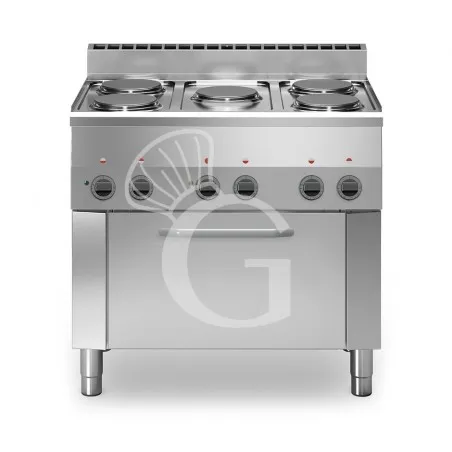 Cucina professionale elettrica 5 piastre potenziate forno elettrico a convezione GN1/1 profondità 600 mm Solo Oggi