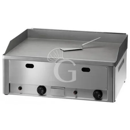 Fry Top da banco a gas piastra liscia cromata doppia 8000 W - dimensioni L 665 mm x P 600 mm x H 300 mm Spedizione Espresso