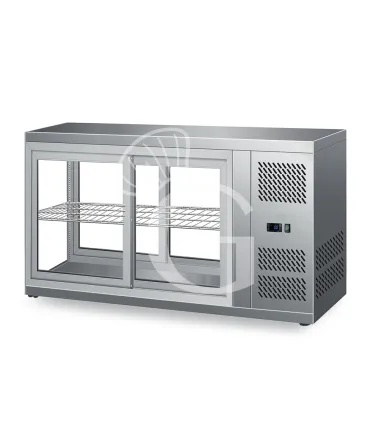 Vetrina Refrigerata ventilata acciaio inox porte scorrevoli 190 LT +2°C/+8°C L 1310 mm x P 510 mm x H 550 mm Di Tendenza