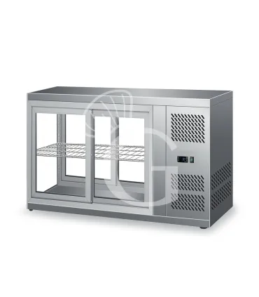 Super Prezzo Vetrina Refrigerata ventilata acciaio inox porte scorrevoli 110 LT +2°C/+8°C L 910 mm x P 510 mm x H 550 mm
