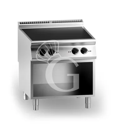 Cucina professionale a induzione su armadio aperto 4 zone di cottura profondità 900 mm Di Tendenza