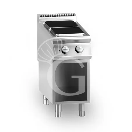 Cucina professionale elettrica 2 piastre quadrate su armadio aperto profondità 900 mm Ordina Subito