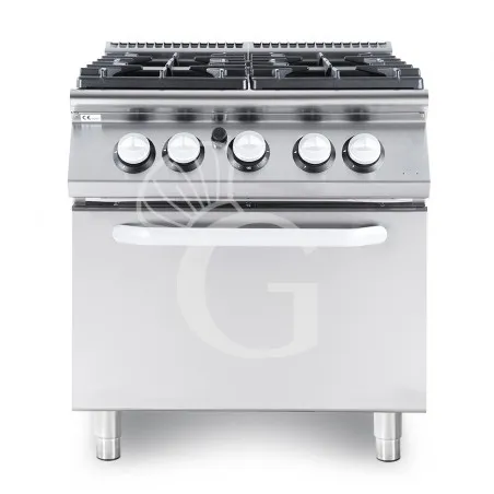 Cucina professionale a gas 4 fuochi forno a gas profondità 900 mm Nuova Collezione