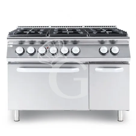 Cucina professionale a gas 6 fuochi forno a gas profondità 900 mm Compra Oggi Stesso
