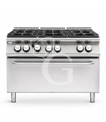 Cucina professionale a gas 6 fuochi forno a gas maxi profondità 900 mm Ultime Pezzi