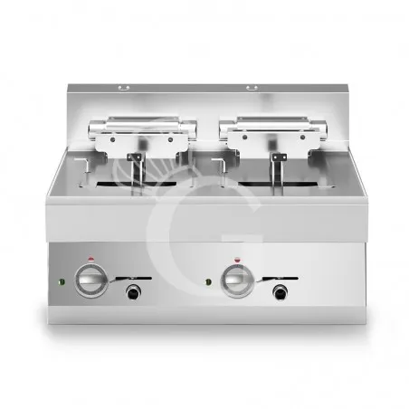 Friggitrice Industriale elettrica da banco 2 vasche 10 + 10 LT 15 Kw Trifase - P 700 mm Spedizione Espresso