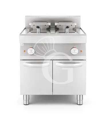 Friggitrice Industriale elettrica su armadio chiuso 2 vasche 10 LT + 10 LT 15 Kw Trifase Offerta Lampo