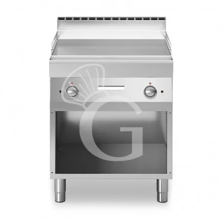 Fry Top elettrico su armadio aperto piastra liscia cromata 9000 W Trifase P 700 mm Prezzo Basso